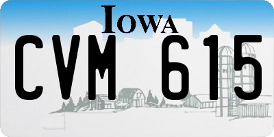 IA license plate CVM615