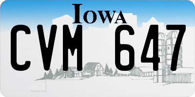 IA license plate CVM647