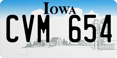 IA license plate CVM654