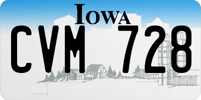 IA license plate CVM728