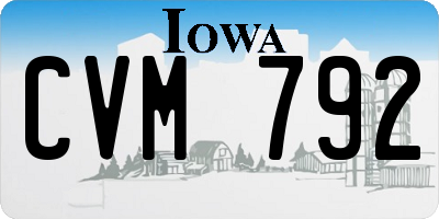 IA license plate CVM792