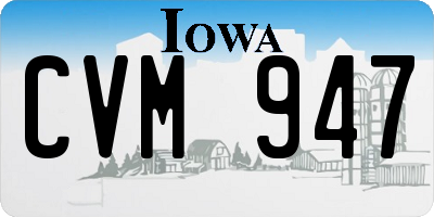 IA license plate CVM947