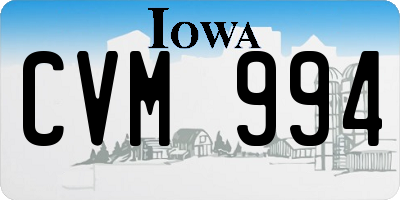 IA license plate CVM994