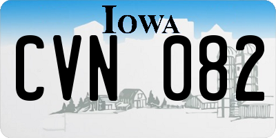 IA license plate CVN082