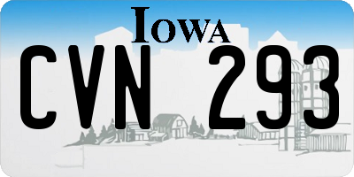 IA license plate CVN293