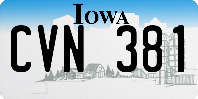 IA license plate CVN381