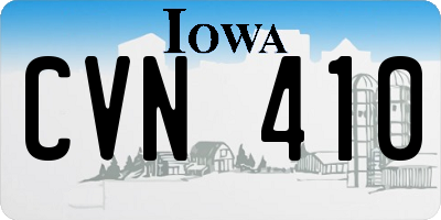 IA license plate CVN410