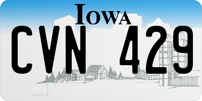 IA license plate CVN429
