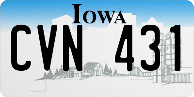 IA license plate CVN431