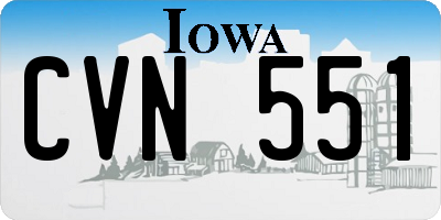 IA license plate CVN551