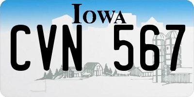 IA license plate CVN567