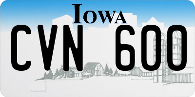 IA license plate CVN600