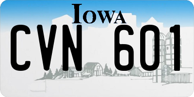 IA license plate CVN601