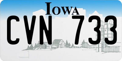 IA license plate CVN733