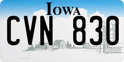 IA license plate CVN830