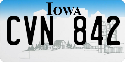 IA license plate CVN842