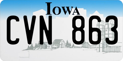 IA license plate CVN863