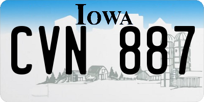 IA license plate CVN887