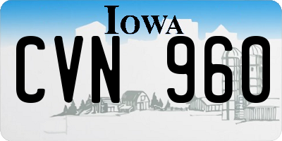 IA license plate CVN960