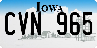 IA license plate CVN965