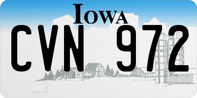 IA license plate CVN972