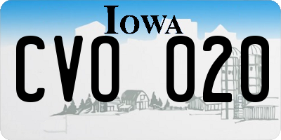IA license plate CVO020