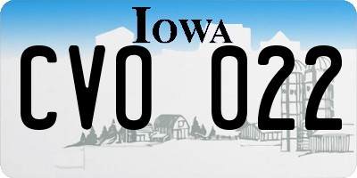 IA license plate CVO022