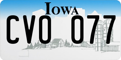 IA license plate CVO077