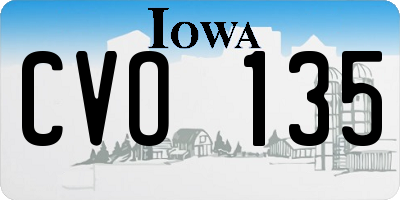 IA license plate CVO135
