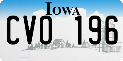 IA license plate CVO196