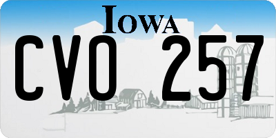 IA license plate CVO257