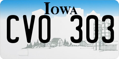 IA license plate CVO303
