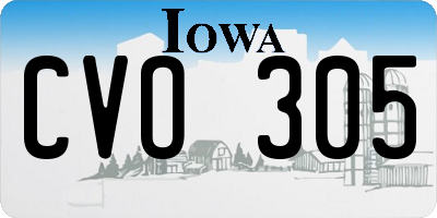 IA license plate CVO305