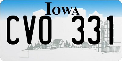 IA license plate CVO331