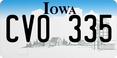 IA license plate CVO335