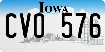 IA license plate CVO576