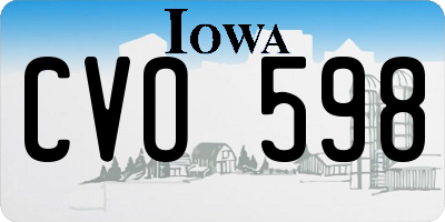 IA license plate CVO598