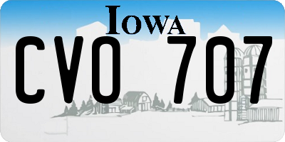 IA license plate CVO707
