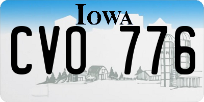 IA license plate CVO776