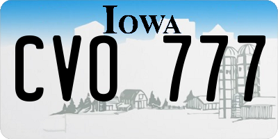 IA license plate CVO777