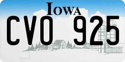 IA license plate CVO925