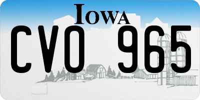 IA license plate CVO965