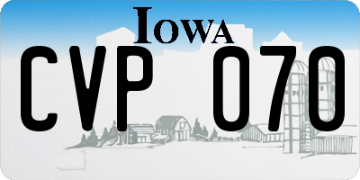 IA license plate CVP070
