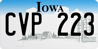 IA license plate CVP223