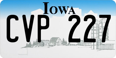 IA license plate CVP227