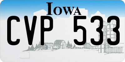 IA license plate CVP533