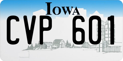 IA license plate CVP601