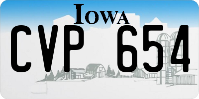 IA license plate CVP654