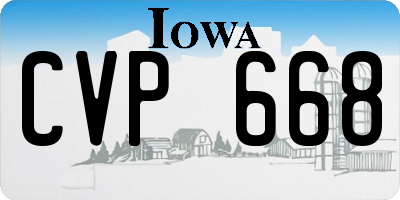 IA license plate CVP668