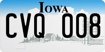 IA license plate CVQ008